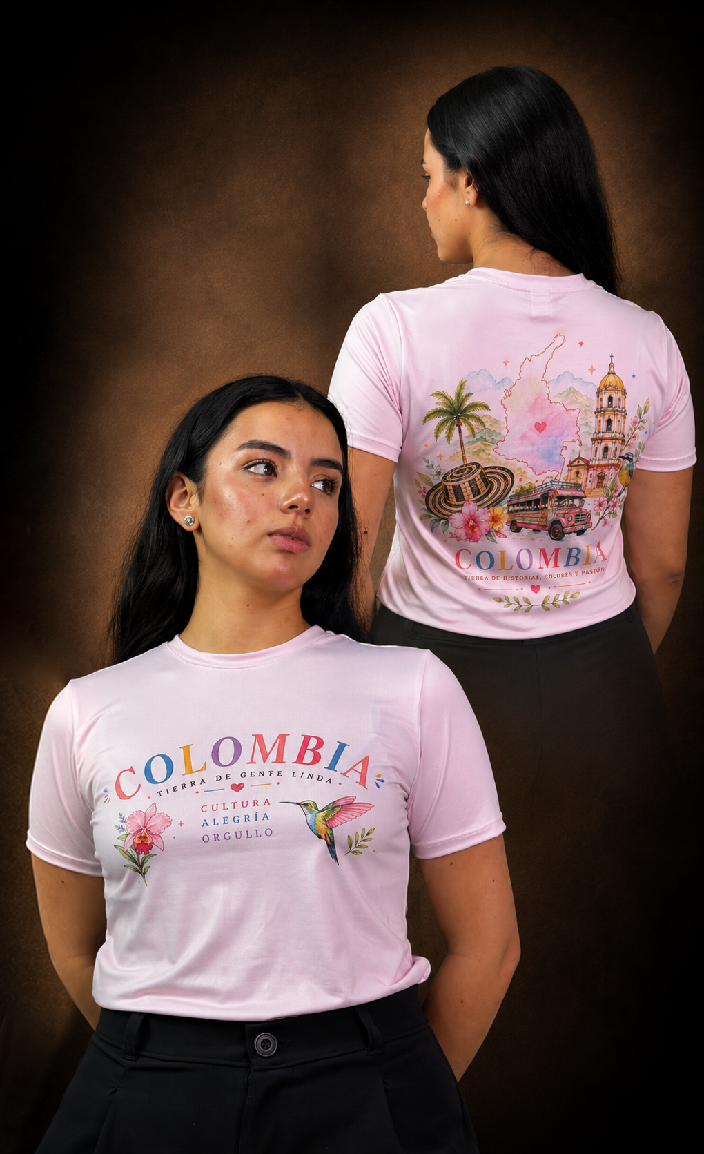 Colombia · Tierra de Gente Linda Camiseta Rosada