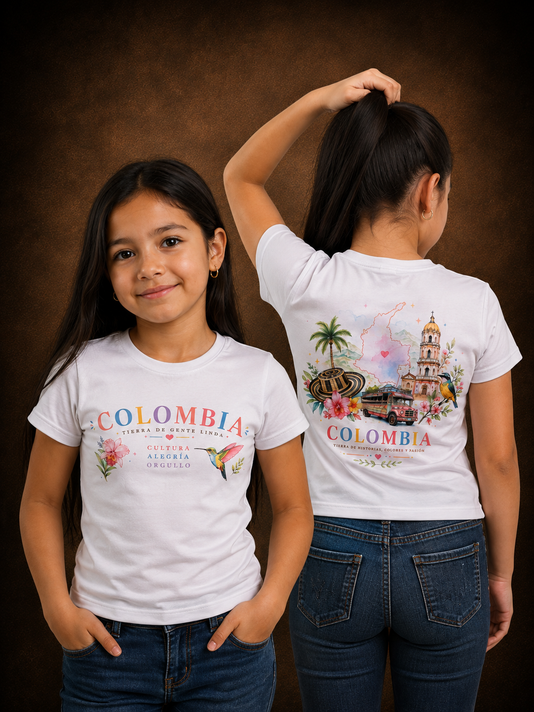 Colombia · Tierra de Gente Linda Camiseta blanca niña