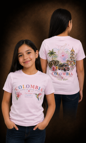 Camiseta Tierra de Gente Linda Rosada Niña